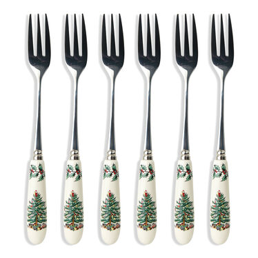 Christmas Tree Set of 6 Pastry Forks